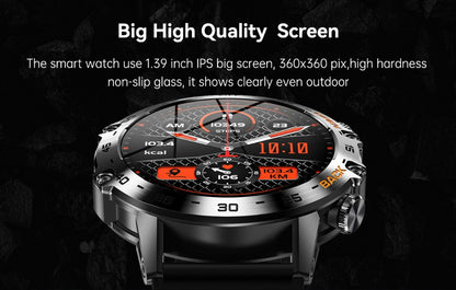 Smart Watch K52 Watches Men Wome Sports Fitness Modes Bluetooth Call Health Monitor 400mah 1.39Inch HD Smartwatch - Black_3